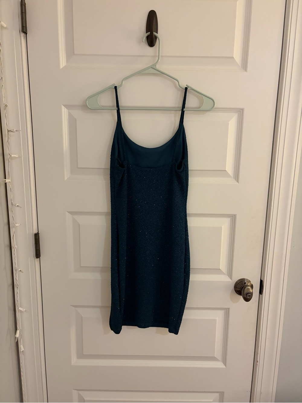 Lovely Day Teal Sparkle Mini Dress